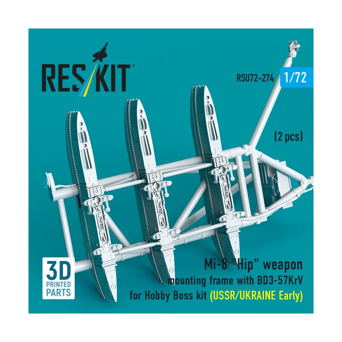 Mi-8 Hip weapon mounting frame with BD3-57KrV for Hobby Boss kit (U...
