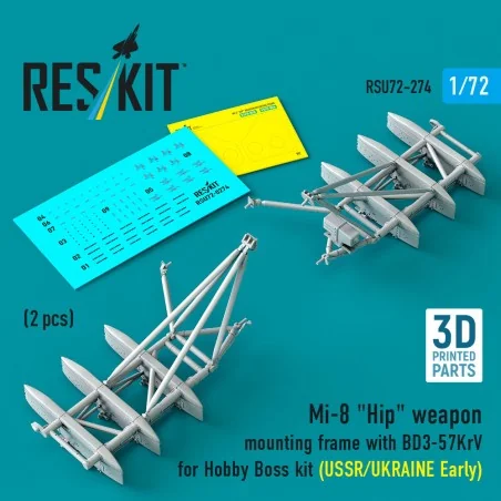 Mi-8 Hip weapon mounting frame with BD3-57KrV for Hobby Boss kit (U...