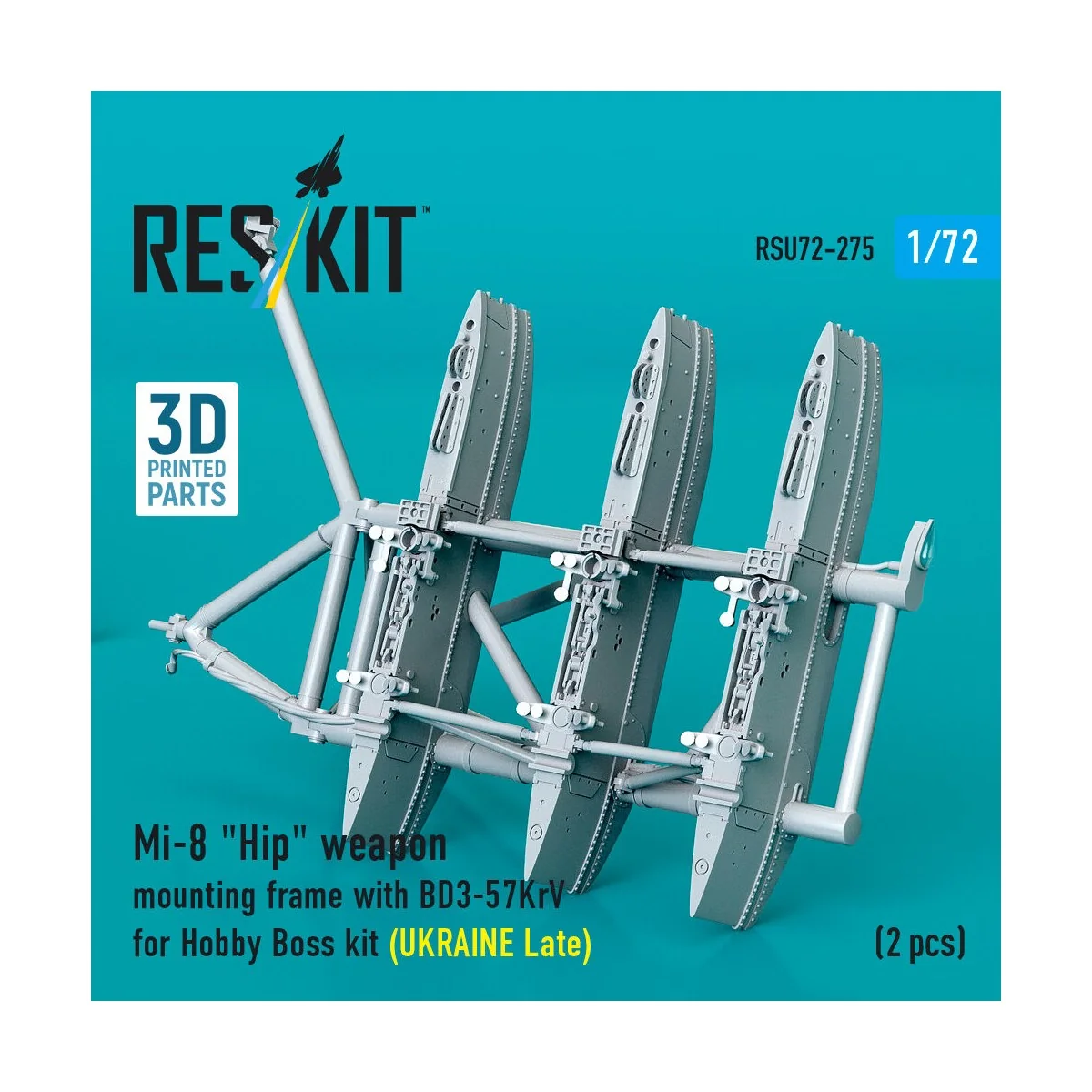 Mi-8 Hip weapon mounting frame with BD3-57KrV for Hobby Boss kit (U...