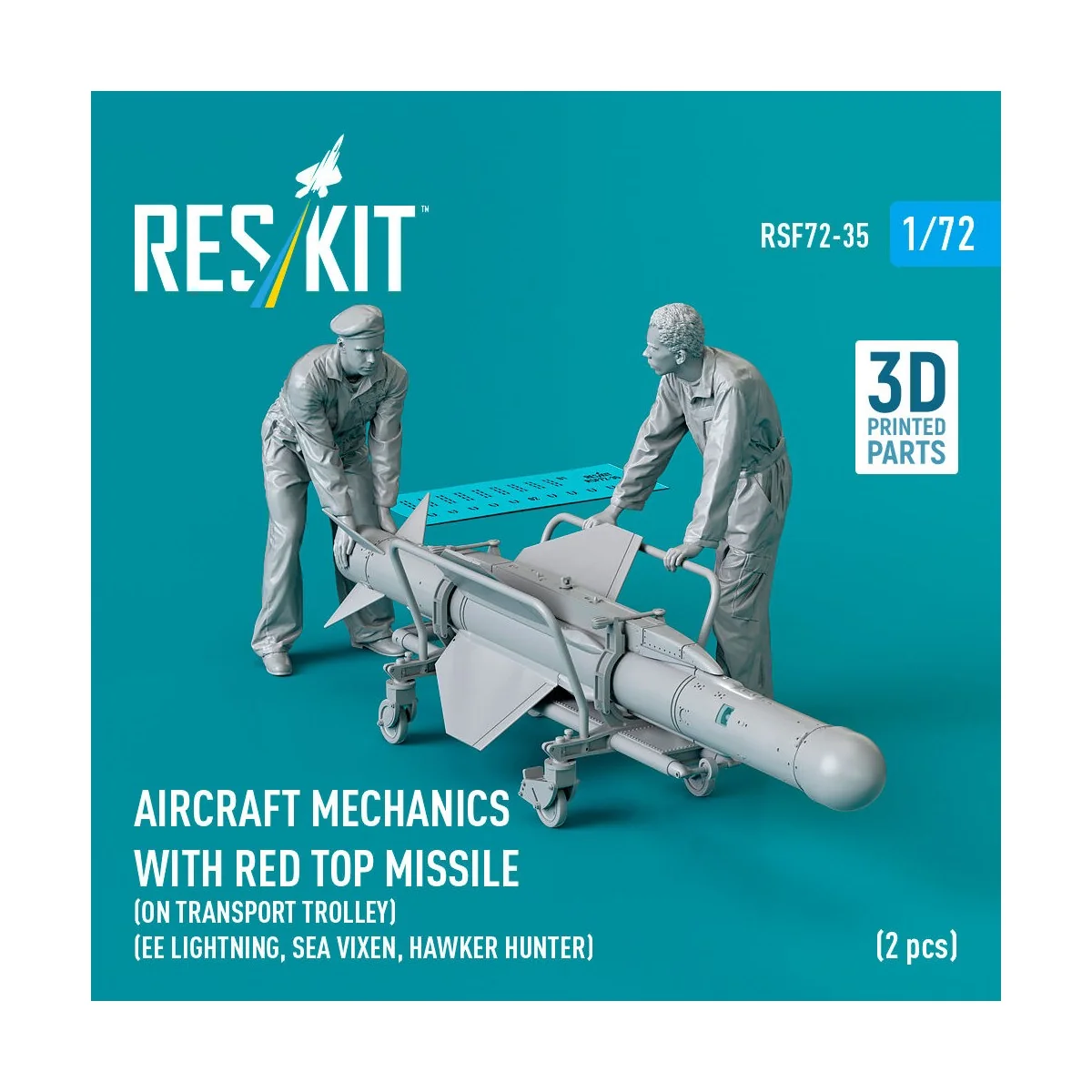 Aircraft mechanics with Red Top missile (on transport trolley) (EE ...
