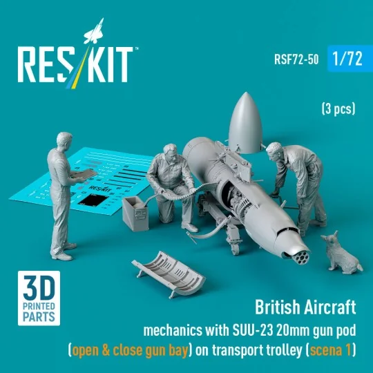 British Aircraft mechanics with SUU-23 20mm gun pod (open & close g...