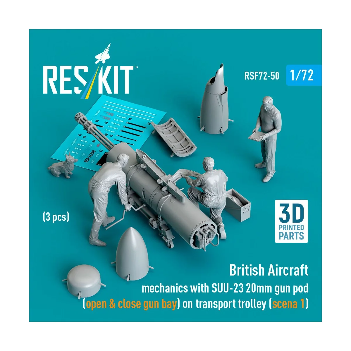 British Aircraft mechanics with SUU-23 20mm gun pod (open & close g...