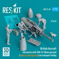 British Aircraft mechanics with SUU-23 20mm gun pod (open & close g... 2