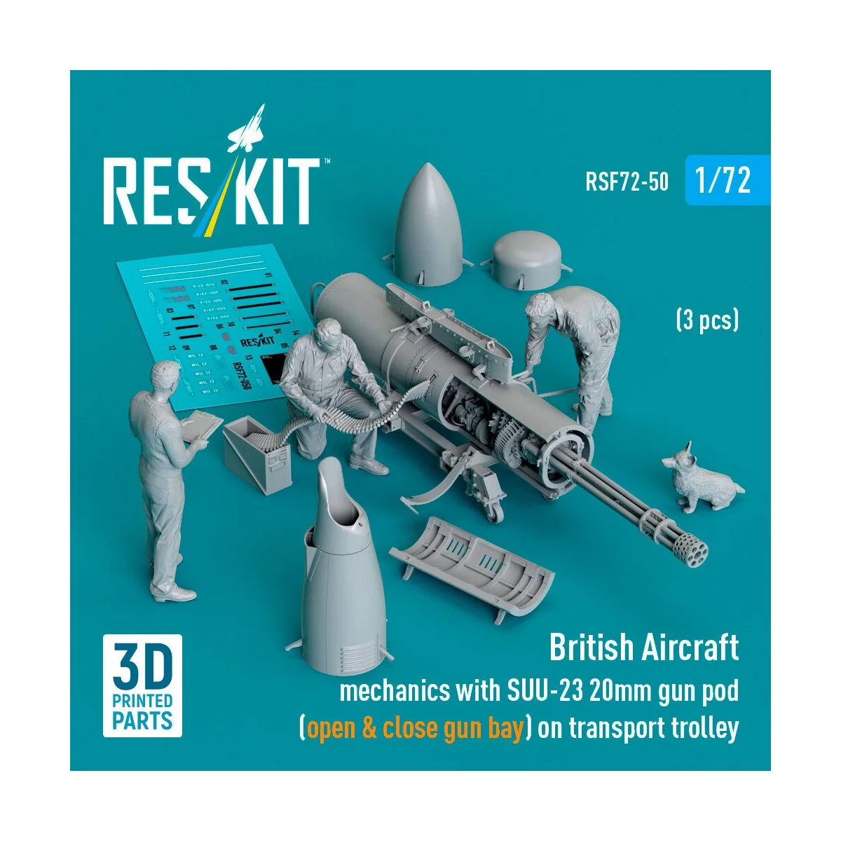British Aircraft mechanics with SUU-23 20mm gun pod (open & close g...