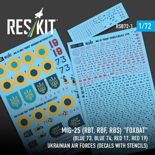 MiG-25RBT, RBF, RBS Foxbat (Blue 73, Blue 74, Red 17, Red 19) Ukrai...