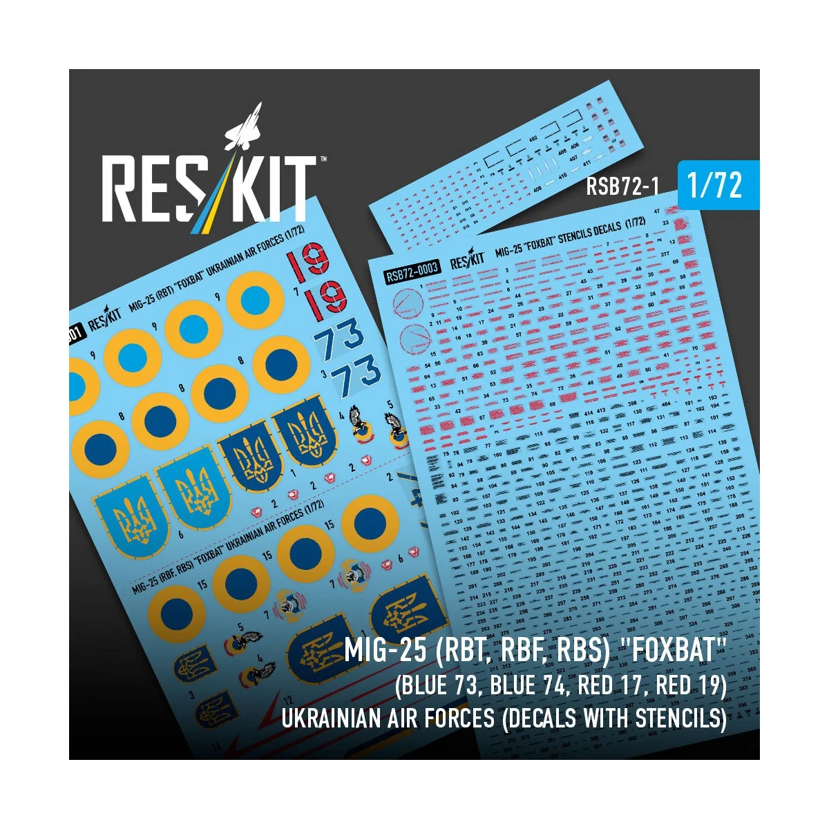 MiG-25RBT, RBF, RBS Foxbat (Blue 73, Blue 74, Red 17, Red 19) Ukrai...
