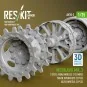 Merkava Mk.3 steel road wheels (12 pairs), track sprockets (2 pcs),...