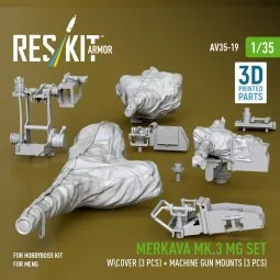 Merkava Mk.3 MG set w\cover (3 pcs) + machine gun mounts (3 pcs) fo...