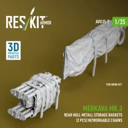Merkava Mk.3 rear hull metall storage baskets (2 pcs) w/workable ch...