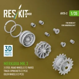Merkava Mk.3 steel road wheels (12 pairs), track sprockets (2 pcs),...