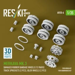 Merkava Mk.3 damaged rubber bandage wheels (12 pairs), track sprock... 2