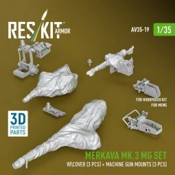 Merkava Mk.3 MG set w\cover (3 pcs) + machine gun mounts (3 pcs) fo...