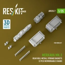 Merkava Mk.3 rear hull metall storage baskets (2 pcs) w/workable ch... 2