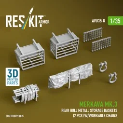 Merkava Mk.3 rear hull metall storage baskets (2 pcs) w/workable ch... 2