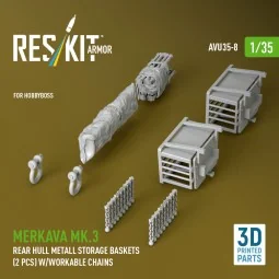 Merkava Mk.3 rear hull metall storage baskets (2 pcs) w/workable ch... 2