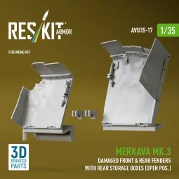 Merkava Mk.3 damaged front & rear fenders with rear storage boxes (... 2