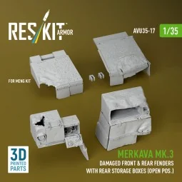 Merkava Mk.3 damaged front & rear fenders with rear storage boxes (...