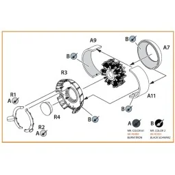 Ki-51 Sonia (all versions) resin exhaust & cooling gills for CP kit...