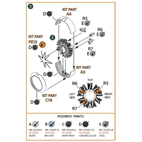 A5M Claude (all versions) resin engine set for CP kits CP72006/CP72...