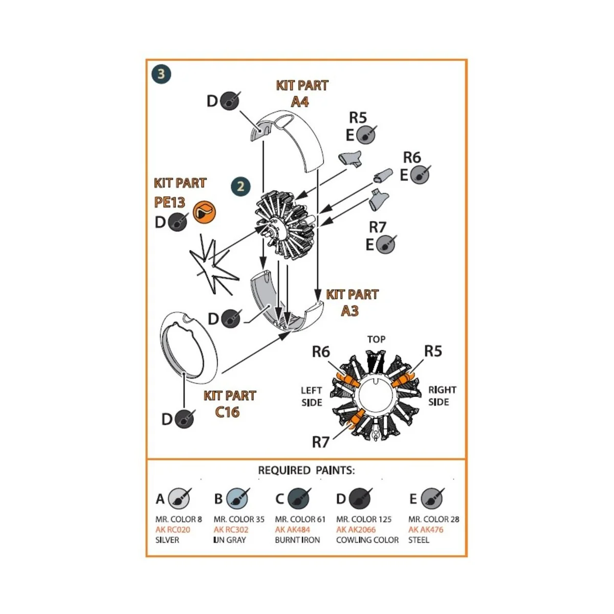 A5M Claude (all versions) resin engine set for CP kits CP72006/CP72...
