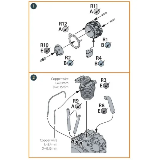 A5M Claude (all versions) resin engine set for CP kits CP72006/CP72...