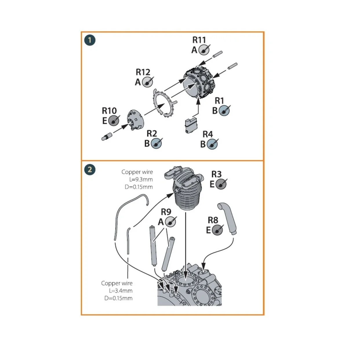 A5M Claude (all versions) resin engine set for CP kits CP72006/CP72...