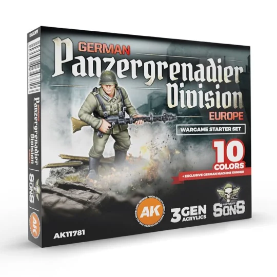 GERMAN PANZERGRENADIER DIVISION EUROPE - Wargame Starter Set (10 Co...