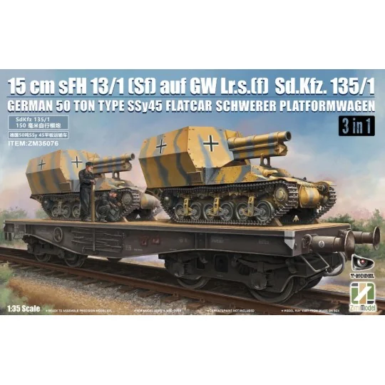 15 cm sFH 13/1 (Sf)auf Gw Lrs.(f )Sd.Kfz.135/1 with German 50 Ton T...