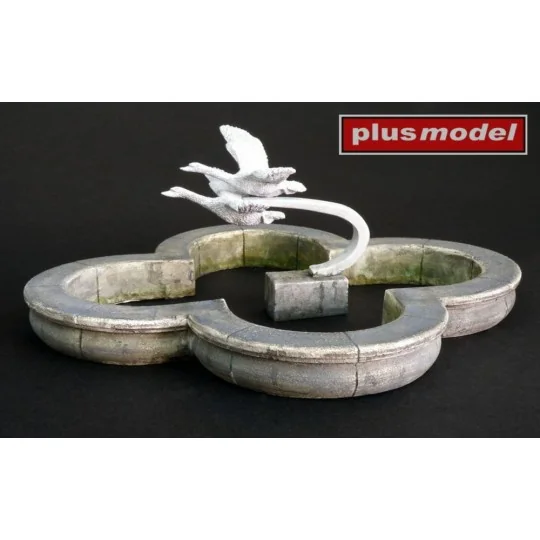 [NO_DESC] Park fountain with swans, 1/35 - Plus model 490