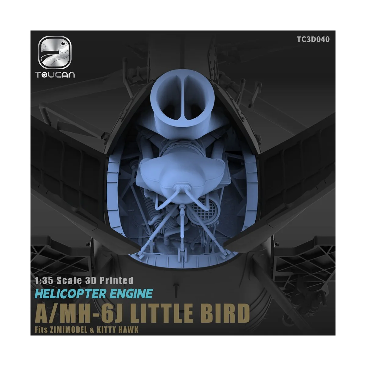 HELICOPTER ENGINE A/MH-6J LITTLE BIRD, 1/35 - Toucan Model TC3D040
