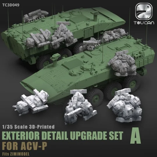 EXTERIOR DETAIL UPGRADE SET B FOR ACV-P, 1/35 - Toucan Model TC3D049