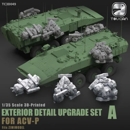 EXTERIOR DETAIL UPGRADE SET B FOR ACV-P, 1/35 - Toucan Model TC3D049