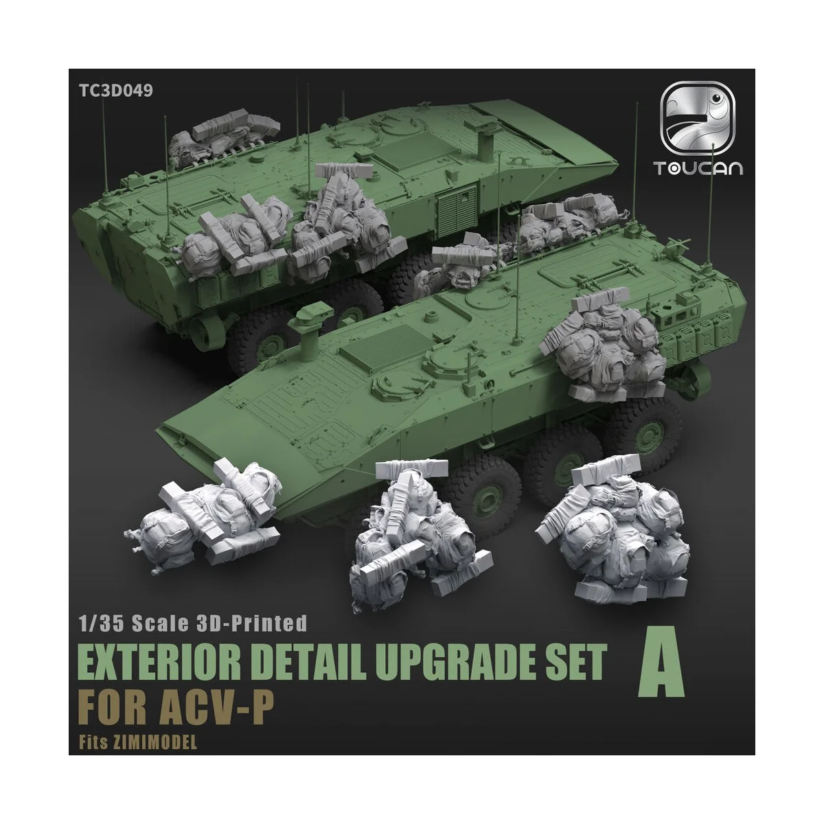 EXTERIOR DETAIL UPGRADE SET B FOR ACV-P, 1/35 - Toucan Model TC3D049