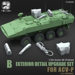 EXTERIOR DETAIL UPGRADE SET B FOR ACV-P, 1/35 - Toucan Model TC3D048