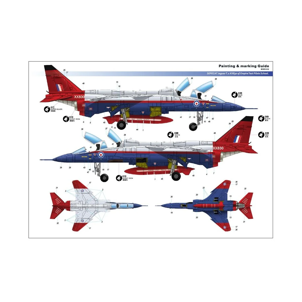 Sepecat Jaguar T.2/T.4, 1/48 - Kitty Hawk KH80105