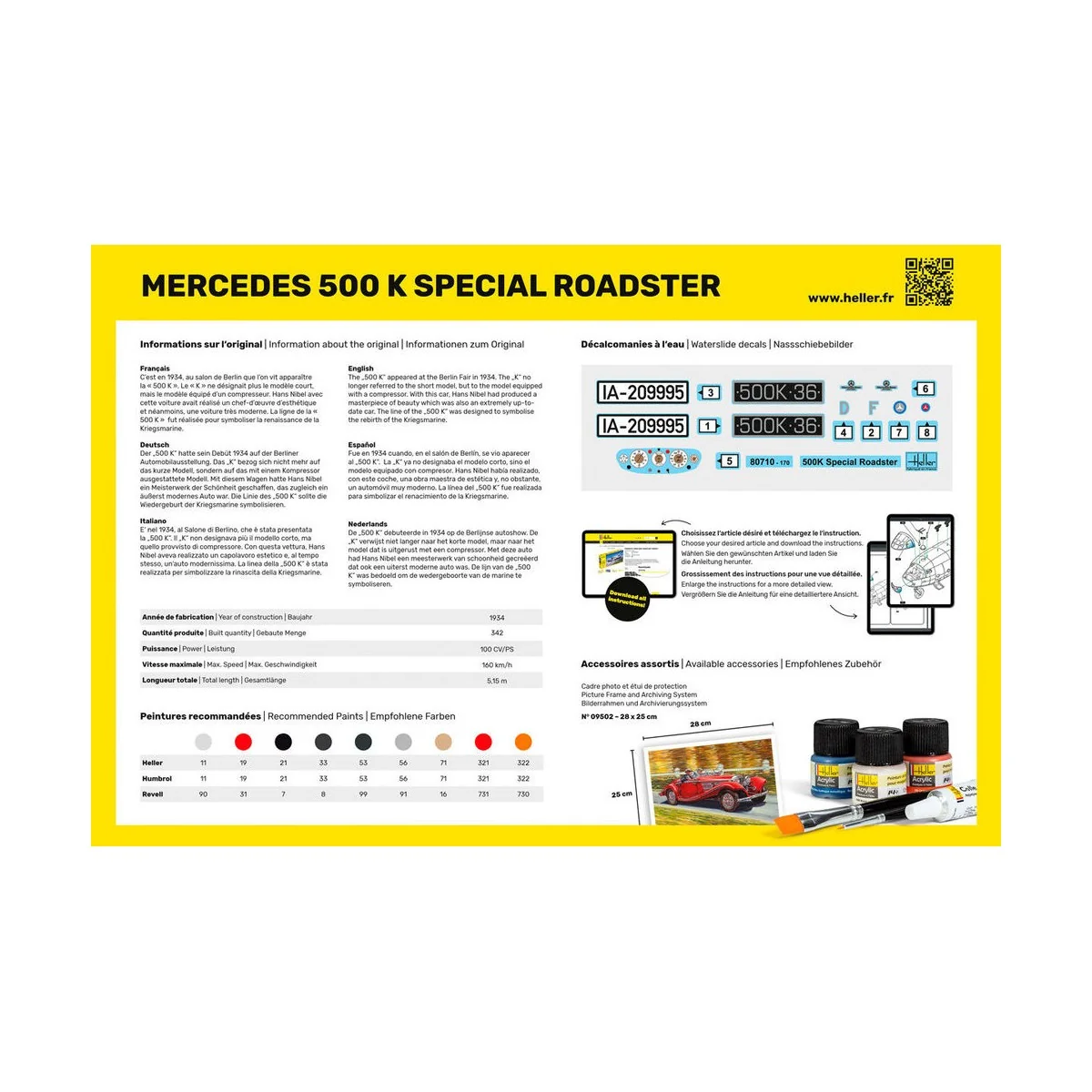 STARTER KIT 500 K Special Roadster, 1/24 - Heller 56710