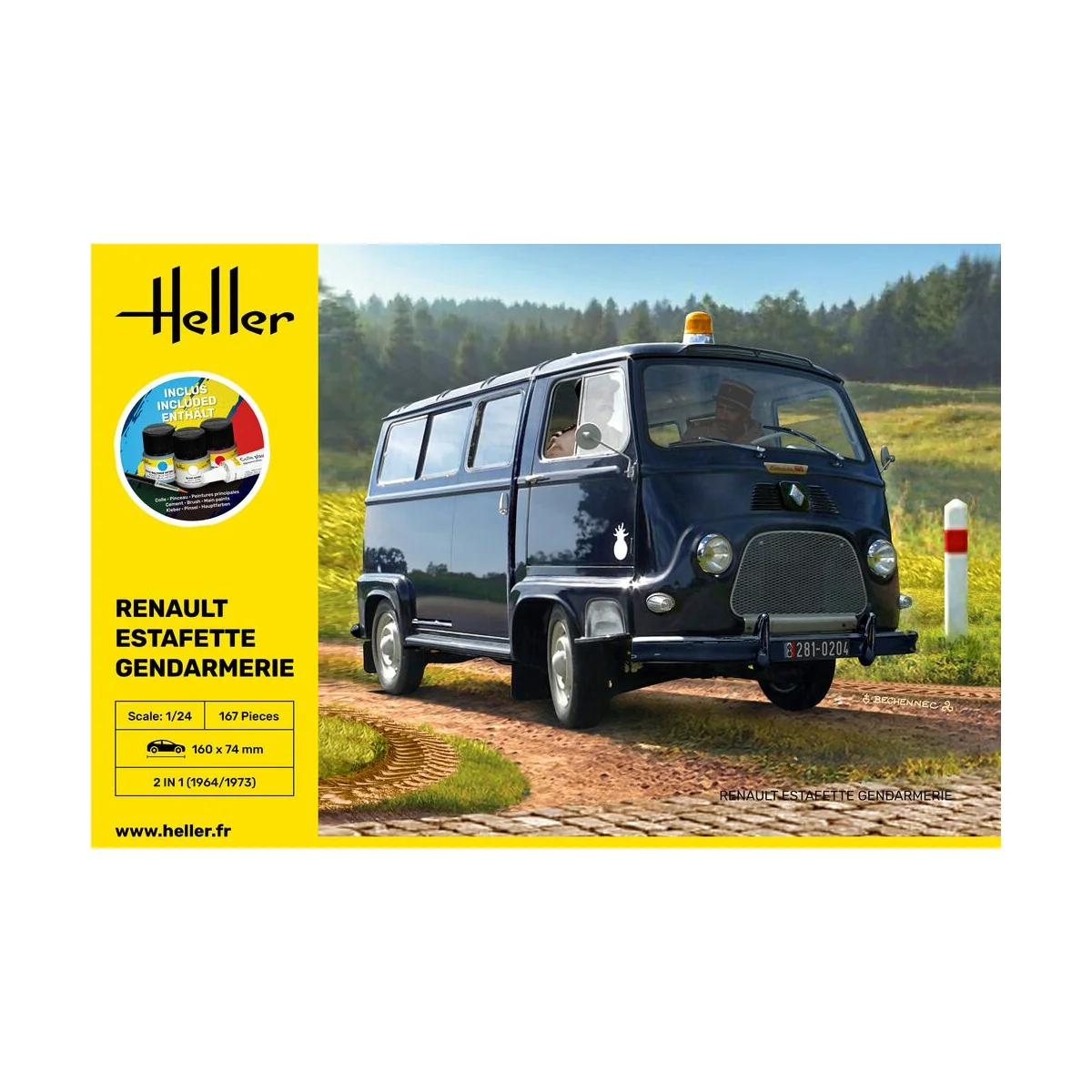 STARTER KIT Renault Estafette Gendarmerie, 1/24 - Heller 56742