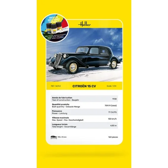 STARTER KIT Citroen 15 CV, 1/24 - Heller 56763