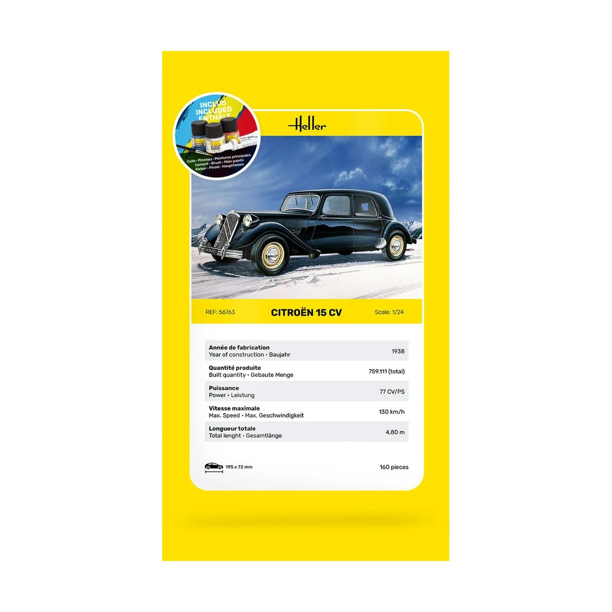 STARTER KIT Citroen 15 CV, 1/24 - Heller 56763