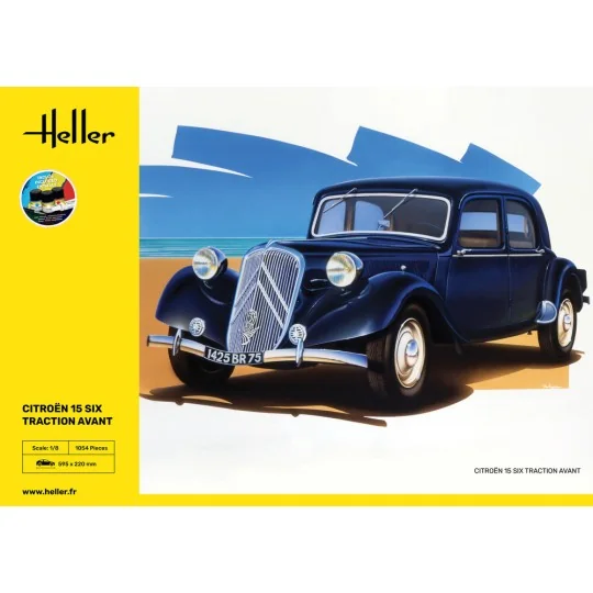 STARTER KIT Citroen 15 SIX Traction Avant, 1/8 - Heller 56799
