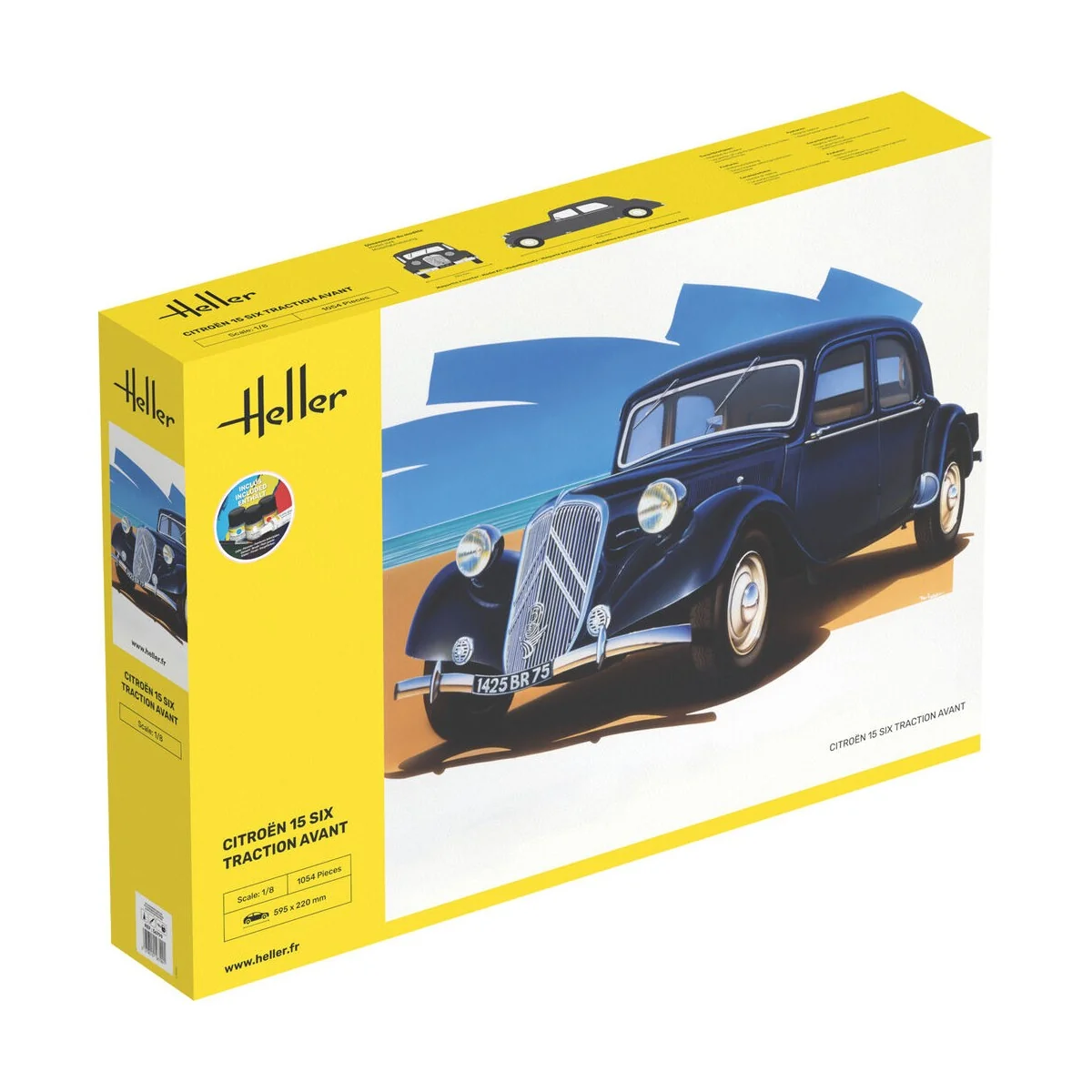 STARTER KIT Citroen 15 SIX Traction Avant, 1/8 - Heller 56799