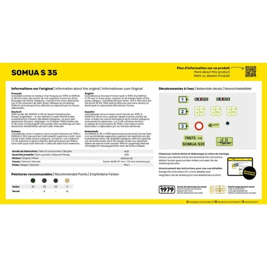 STARTER KIT Somua S35, 1/72 - Heller 56875