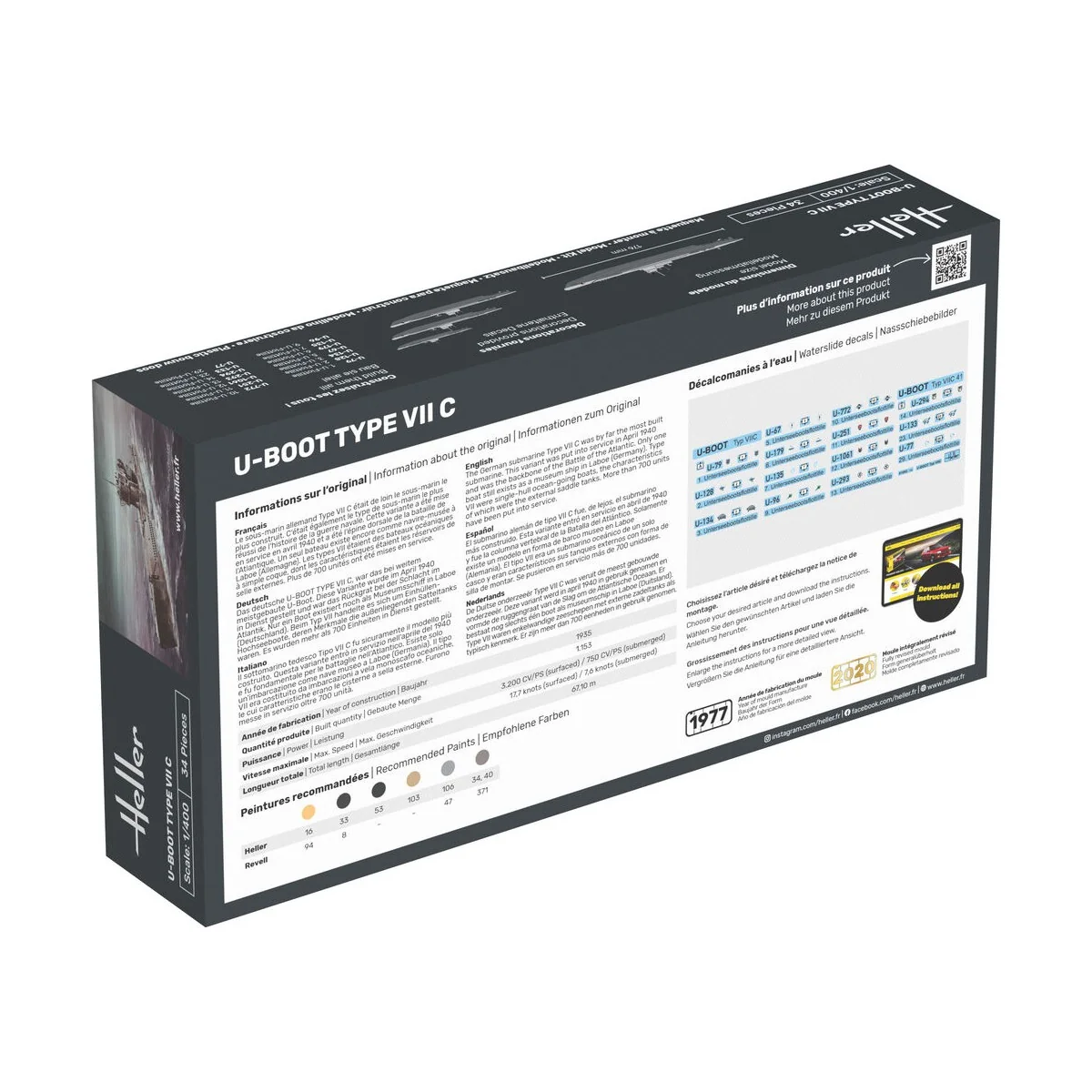 STARTER KIT U-Boot Type VII C, 1/400 - Heller 57002