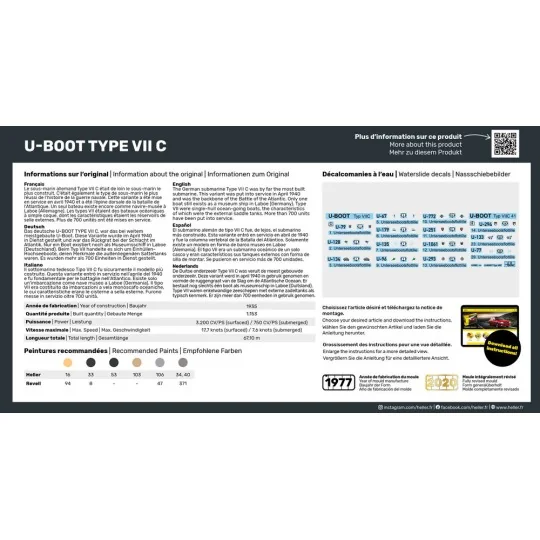 STARTER KIT U-Boot Type VII C, 1/400 - Heller 57002