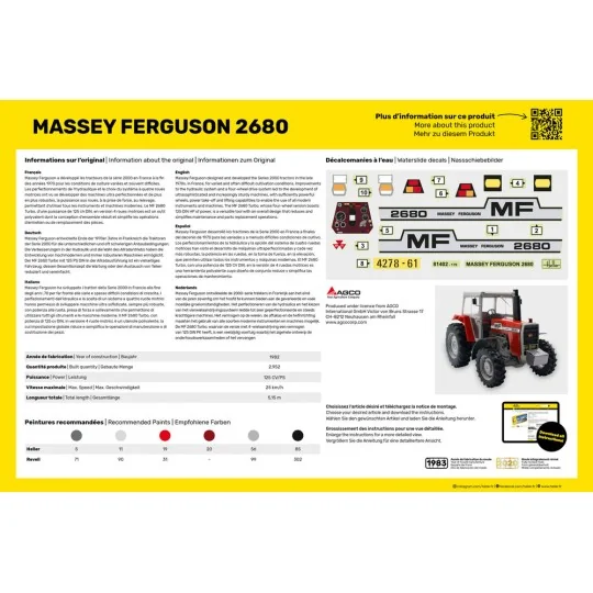 STARTER KIT Massey Ferguson 2680, 1/24 - Heller 57402