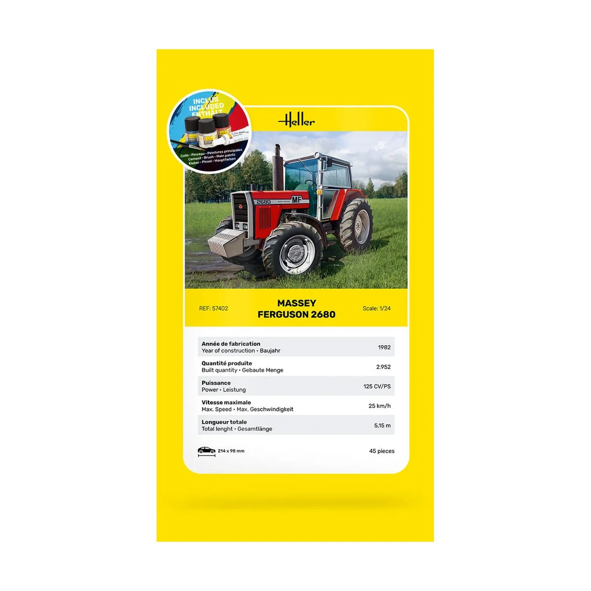 STARTER KIT Massey Ferguson 2680, 1/24 - Heller 57402