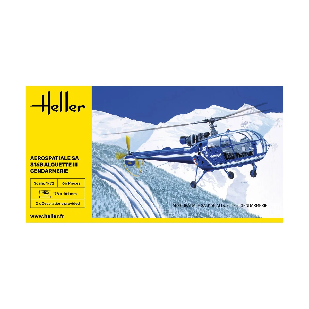 SA 316 Alouette III Gendarmerie, 1/72 - Heller 80286