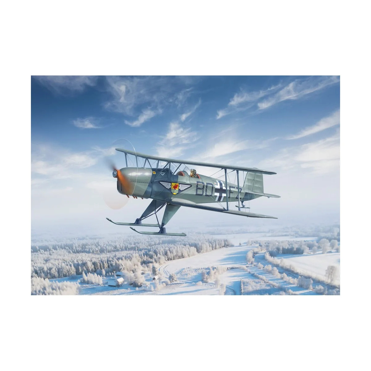 Bücker Bü 131D (winter version), WWII German Training Aircraft, 1/3...