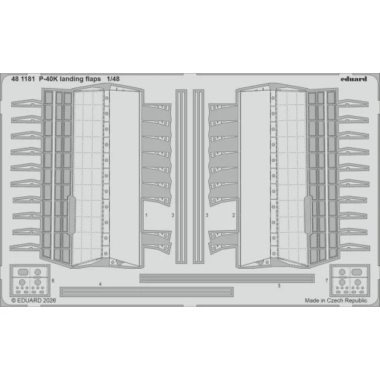 P-40K landing flaps for Eduard, 1/48 - Eduard Accessories 481181