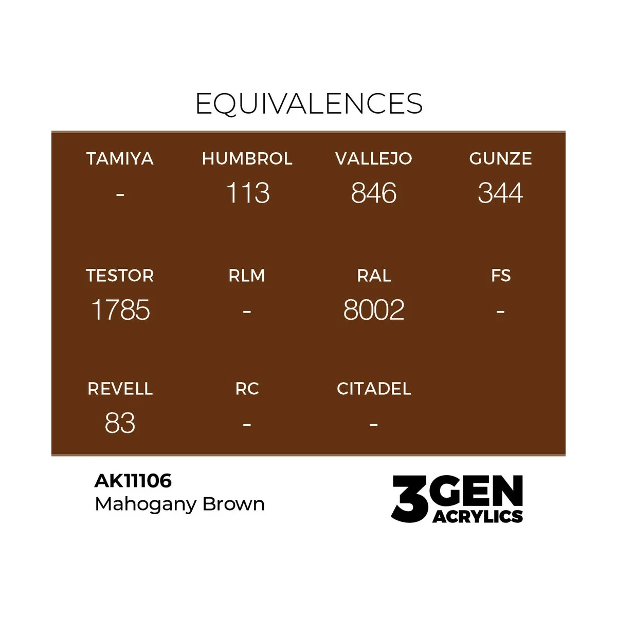 Mahogany Brown 17ml - AK Interactive AK11106